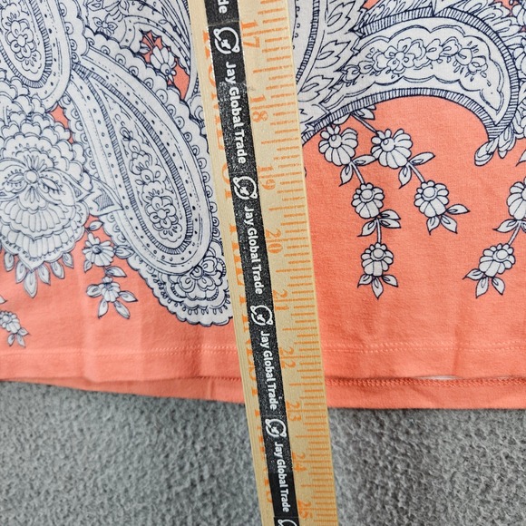 Talbots Womens Size S Pink Paisley 3/4 Sleeve Cotton Spandex Tee Shirt - Picture 7 of 8